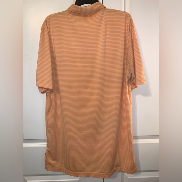 Men's Orange Striped Peter Millar Polo - Picture 3 of 3